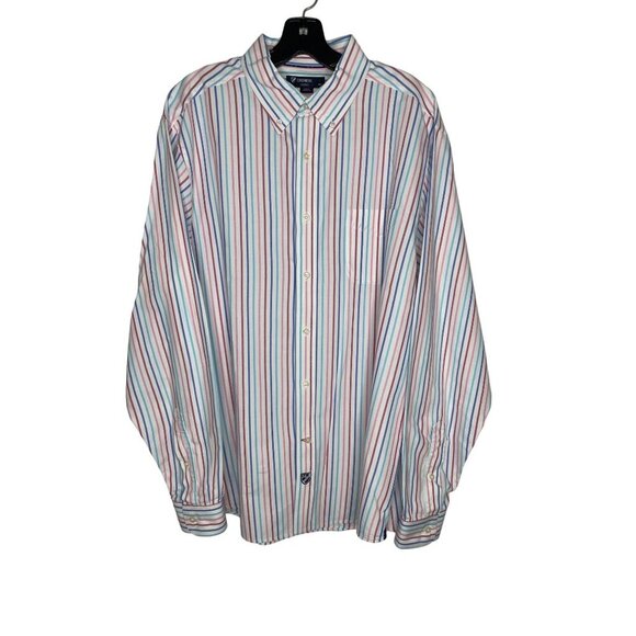 DANIEL CREMIEUX MEN'S STRIPE PIN POINT OXFORD BUTTON-DOWN DRESS SHIRT SZ L - Picture 1 of 7